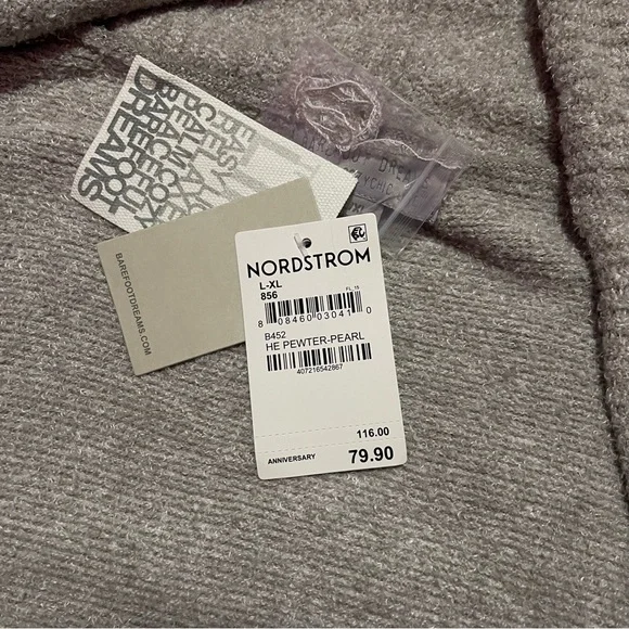 Barefoot‎ Dreams CozyChic Lite Circle Cardigan L/XL Pewter Pearl NWT - Picture 11 of 12